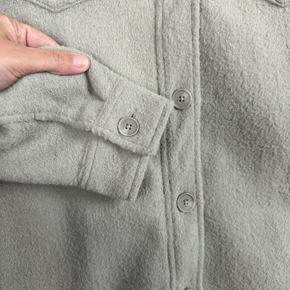 Hilary Radley Shacket Women Large Green Thick Shirt Jacket Preppy Casual Minimal - Picture 5 of 16